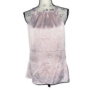 Ann Taylor white & pink blouse 6‎
